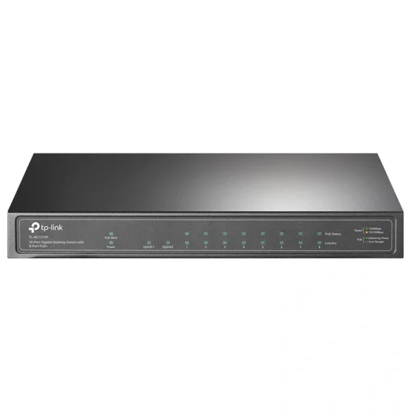 Hub Switch Tp-link TL-SG1210P 10 Portas Gigabit 8 Portas Poe+ 63W 1SFP - 101001000Mbps