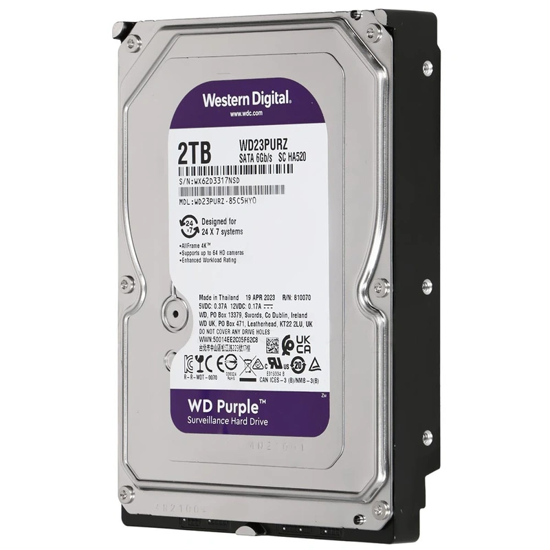 HD Western Digital 2TB WD Purple 3.5 SATA 3 - 6Gb/s WD23PURZ | WD Roxo - Imagem 2