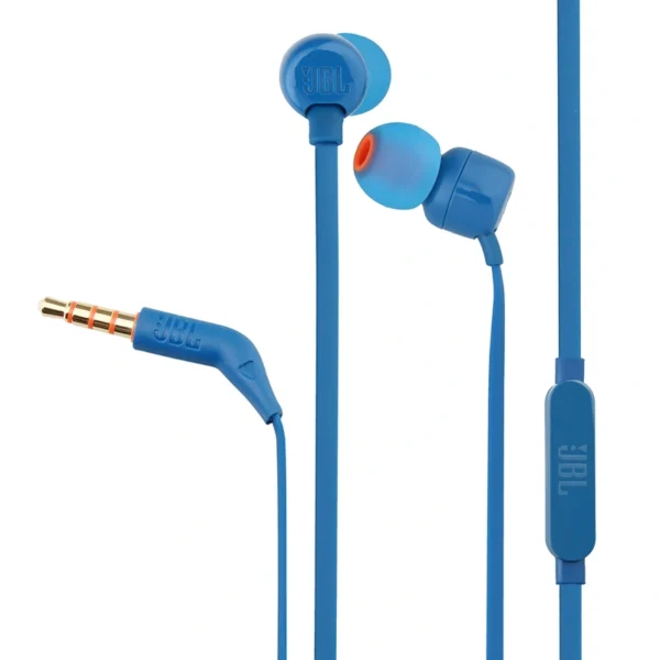 Fone de Ouvido JBL Tune T110 Com Fio - Azul Analógico de 3.5 mm