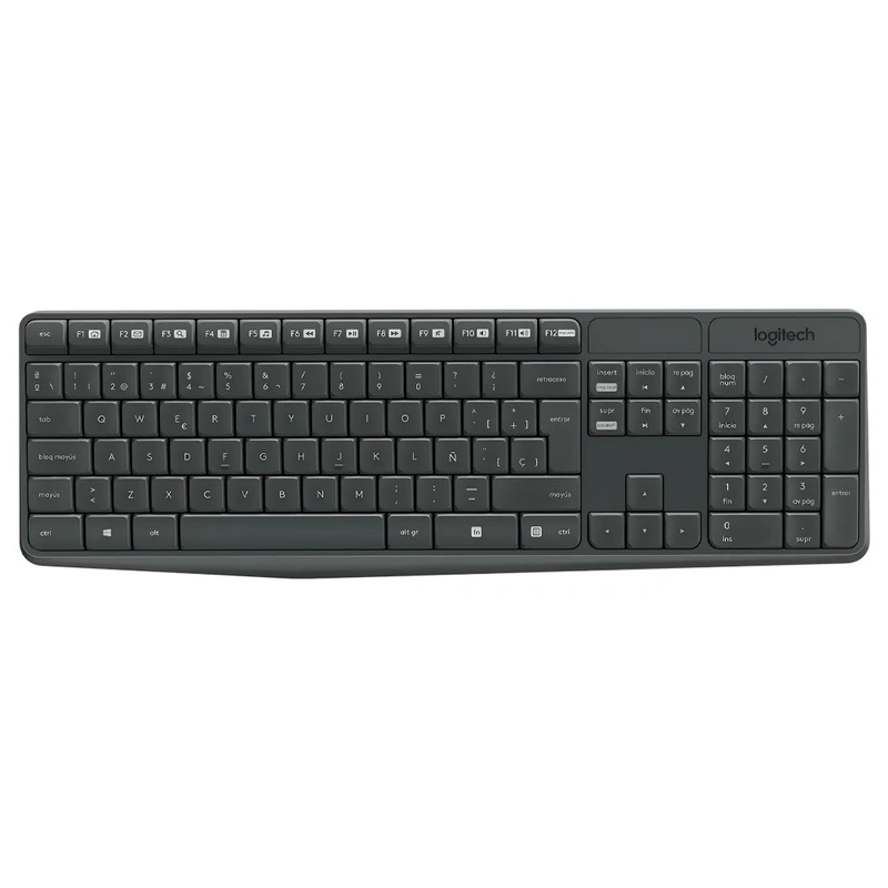 Teclado + Mouse Logitech MK235 Wireless Espanhol - Cinza Preto (920-007901) - Imagem 2