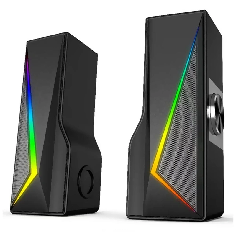 Caixa de Som Satellite AS-92003B Gaming RGB USB - Preto 3w Com fio - Imagem 2