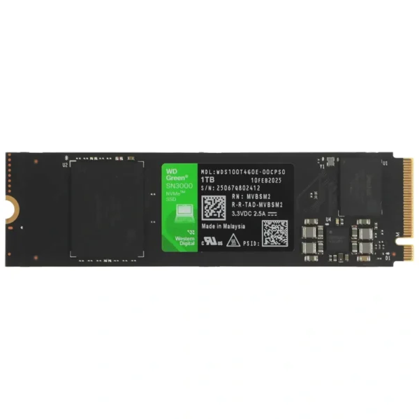 SSD Western Digital M.2 1TB Western Green SN3000 NVMe - WDS100T4G0E PCIe Gen4 x4
