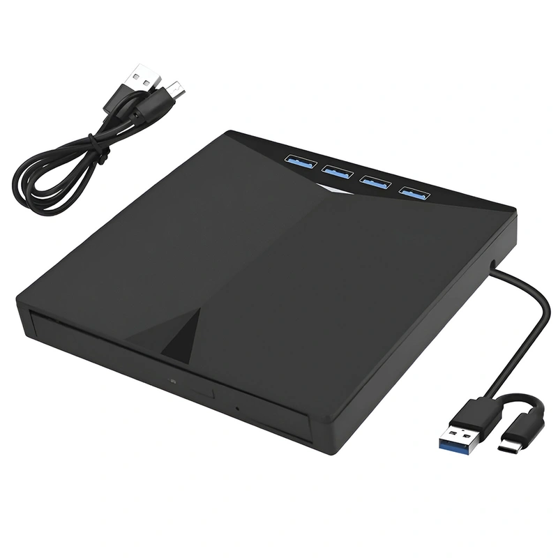 Gravador de DVD Externo XD013 Multi-Function 7 em 1 - Preto - Imagem 2