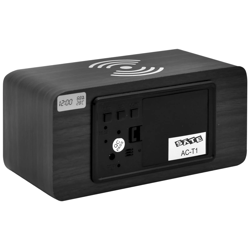 Relógio Despertador de mesa Satellite AC-T11W - Preto - Imagem 3