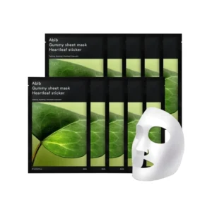 Máscara Facial Abib Gummy Sheet Mask Heartleaf Fit - 10 Unidades