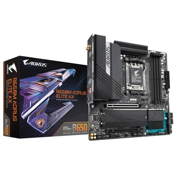 Placa Mãe Gigabyte B650M AORUS Elite AX Socket AM5 DDR5 AMD B650 Micro ATX