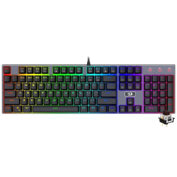 Teclado Gamer Mecânico Redragon K556RGB Devarajas USB RGB Red Inglês - Preto