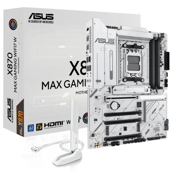 Placa Mãe ASUS X870 Max Gaming Wi-Fi 7 W Socket AM5 DDR5 AMD X870 ATX | 4 Conectores SATA