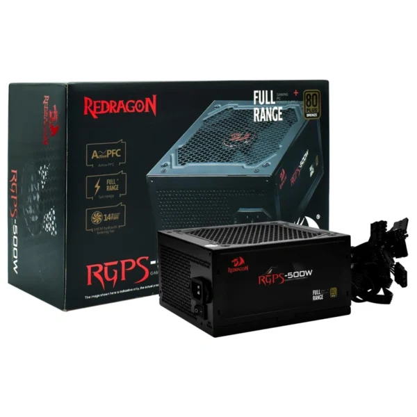 Fonte de Alimentação Redragon GC-PS001 500W ATX Não Modular 80 Plus Bronze | Preto