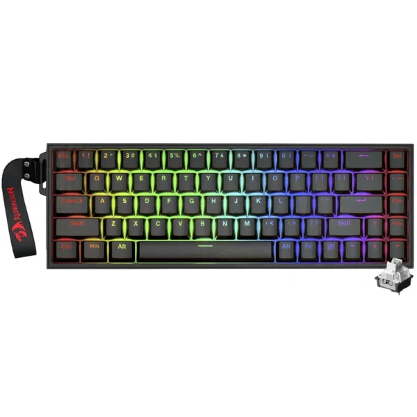 Teclado Gamer Mecânico Redragon K631RGB-PRO-P Castor Pro Wireless RGB Inglês - Preto