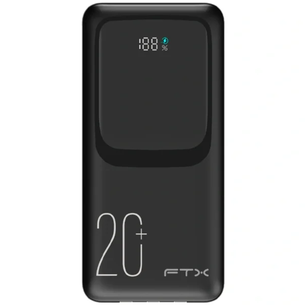 Carregador Portátil FTX PB-20LCD-BK 20000MAH USB USB-C 22.5W - Preto
