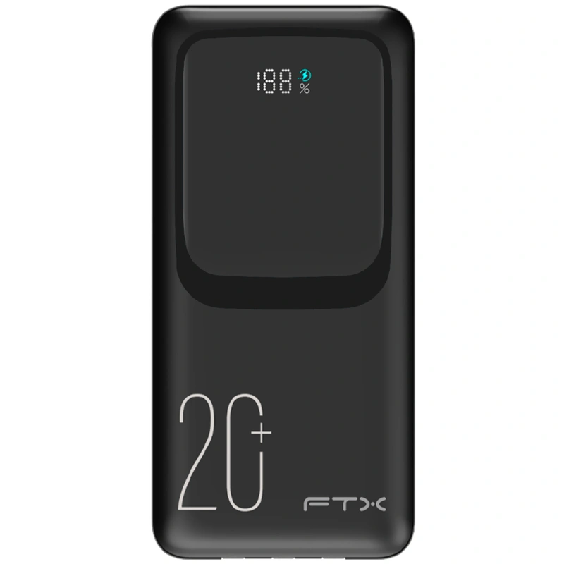 Carregador Portátil FTX PB-20LCD-BK 20000MAH USB USB-C 22.5W - Preto