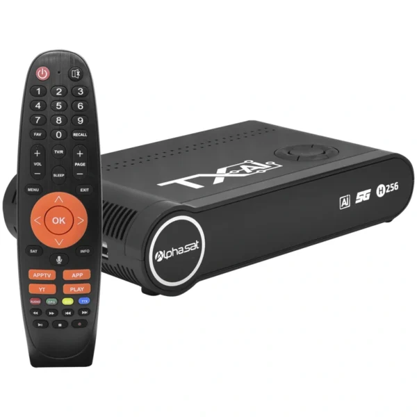 Receptor Digital FTA Alphasat TX AI KVM Edition IKS SKS - Preto