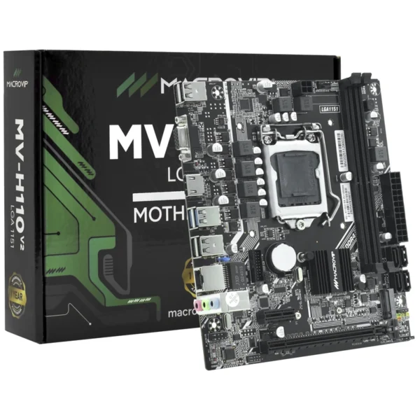 Placa Mãe Macrovip MV-H110V2 Socket LGA 1151 VGA DDR4 Intel H110 Micro ATX | 4 x SATA 3.0