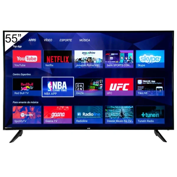 TV Smart HYE HYE55ATUX 55 Wi-Fi ISDB-T Preto | 4K Ultra HD 3840 x 2160 | Quadcore