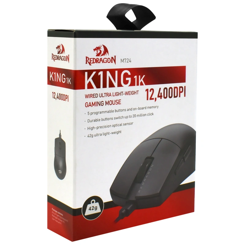 Mouse Gamer Redragon M724 K1NG 1K USB - Preto Com fio - Imagem 4