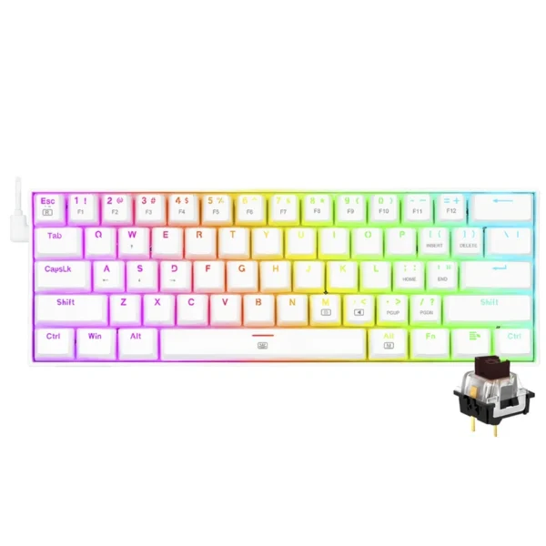 Teclado Gamer Mecânico Redragon K630W-RGB Dragonborn USB RGB Inglês - Branco