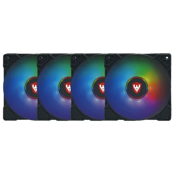 Cooler para Gabinete Satellite RGB-31K 12X12 - Kit com 4 Preto | 4 pinos Molex
