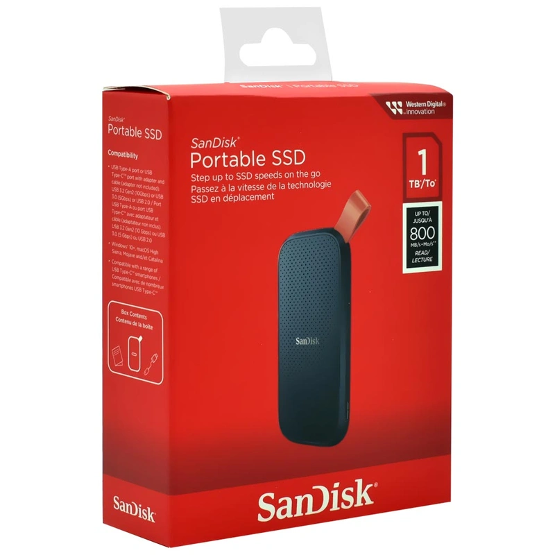 SSD Externo SanDisk 1TB Portátil - Preto (SDSSDE30-1T00-G26) USB-C - Imagem 3