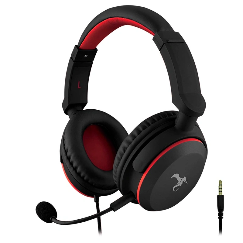 Fone Gamer Kolke KGA-312 Hero Com Fio - Preto Vermelho Analógico de 3.5 mm