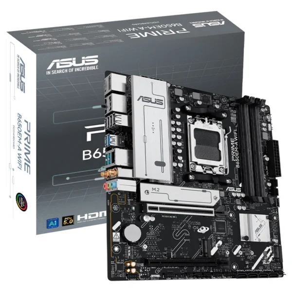 Placa Mãe ASUS Prime B650EM-A Wi-Fi Socket AM5 DDR5 AMD AMD B650 Micro ATX