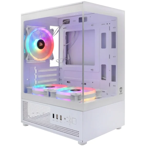 Gabinete Gamer Satellite K8502 Micro ATX 3 Cooler - Branco RGB