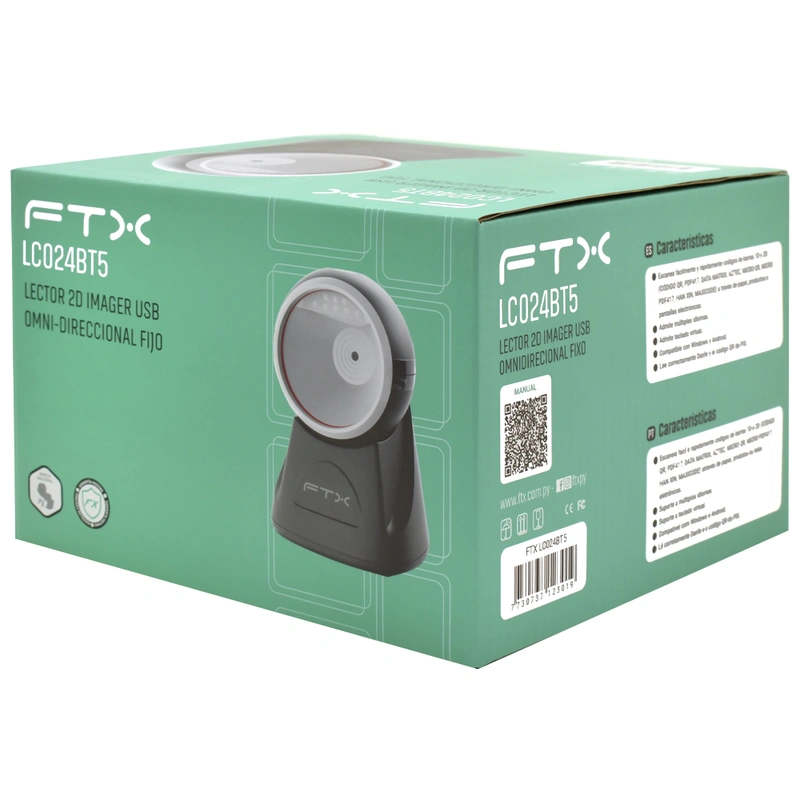 Leitor de Código de Barras FTX LC024BT5 2D USB - Preto - Imagem 3