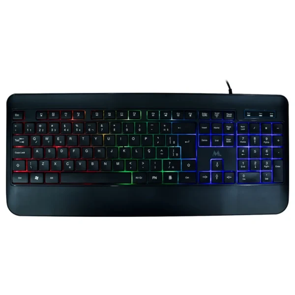 Teclado Gamer Mtek KB-7701LR USB RGB Português - Preto Com fio
