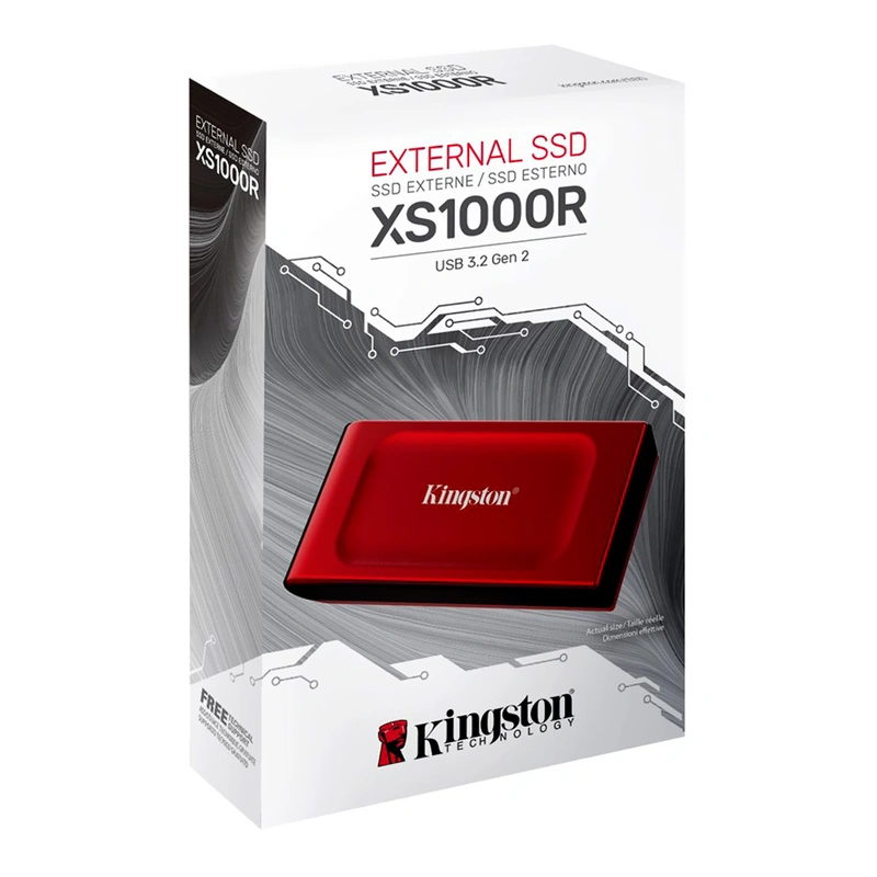 SSD Externo Kingston 2TB Portátil XS1000R - Vermelho (SXS1000R2000G) USB-C 3.2 - Imagem 3