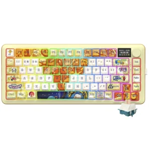 Teclado Gamer Mecânico Redragon Flekact Pro Art K708GF-RGB-PRO Wireless RGB Inglês - Amarelo Laranja