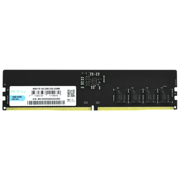 Memória RAM DDR5 FTX 16GB 5200MHz - 114970 UDIMM | Preto