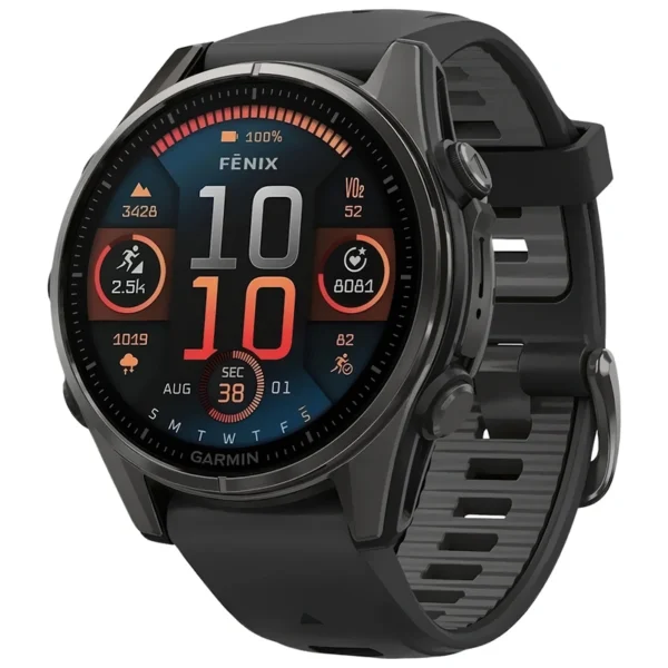 Relógio Garmin Fenix 8 Sapphire AMOLED - Carbon Cinza (010-02904-20) 10 ATM (100 m)