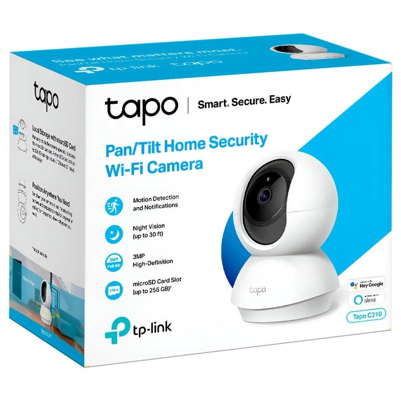 Câmera de Segurança TP-Link Tapo C210 Wi-Fi 360° 3MP - Branco | 2304 x 1296 | Micro SD - Imagem 3