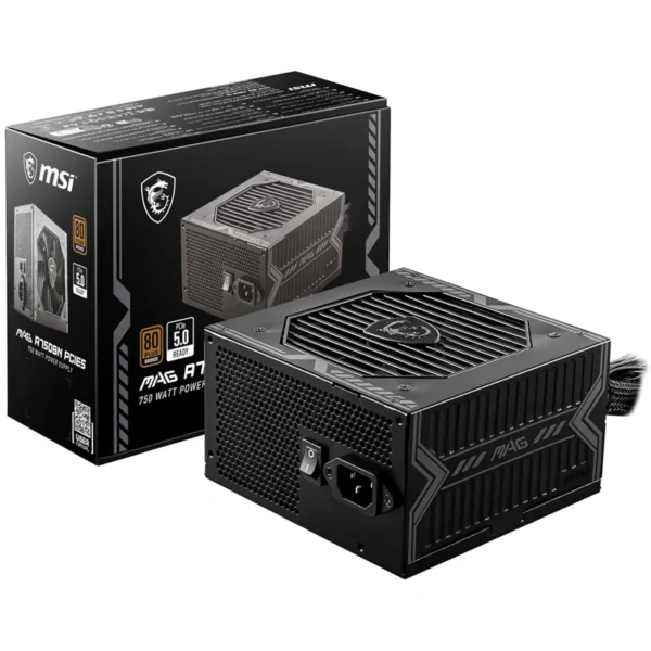 Fonte de Alimentação MSI MAG A750BN PCIE5 750W Não Modular 80 Plus Bronze | Preto