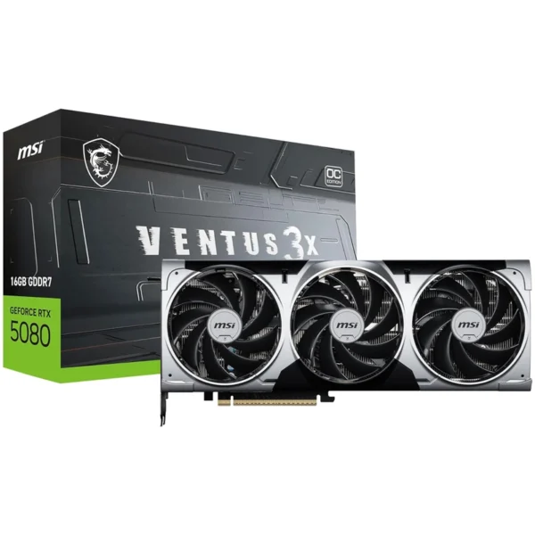 Placa de Vídeo MSI Ventus 3X OC 16GB GeForce RTX5080 GDDR7 - 912-V531-436 | 7680 x 4320