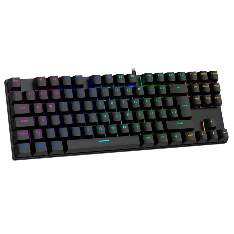 Teclado Gamer Mecânico Satellite GK-51 USB RGB Inglês - Preto Com fio - Imagem 2