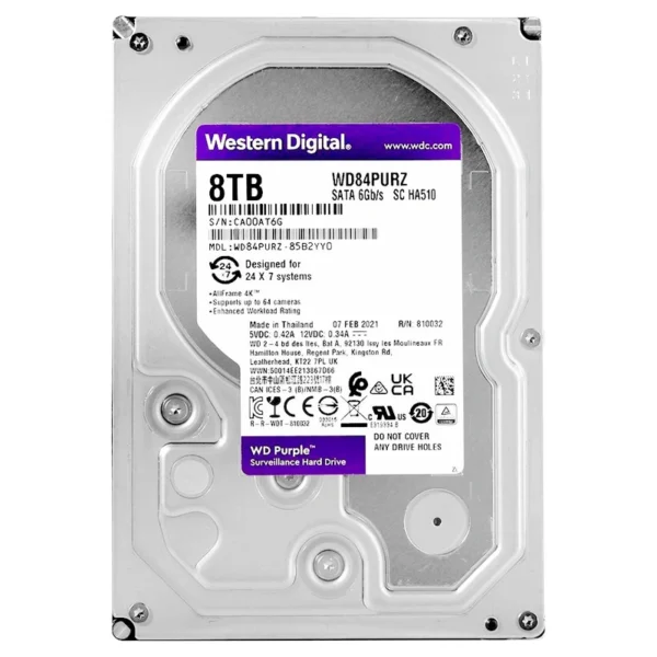 HD Western Digital 8TB WD Purple 3.5 SATA 6Gb/s WD84PURZ | WD Roxo