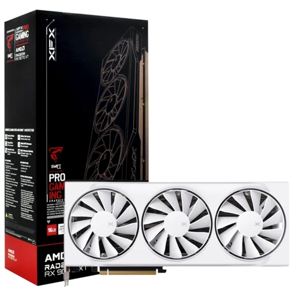 Placa de Vídeo XFX SWIFT Gaming White Edition 16GB Radeon RX9070 XT GDDR6 - RX-97TSWF3W9