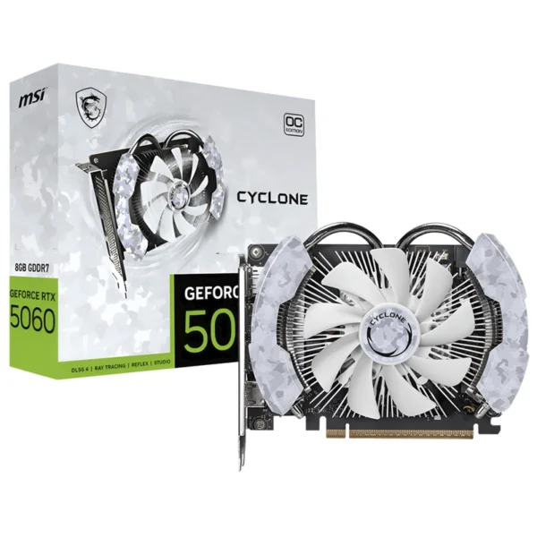 Placa de Vídeo MSI Cyclone OC 8GB GeForce RTX5060 GDDR7 - Branco (912-V812-205)