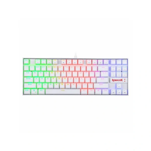 Teclado Gamer Mecânico Redragon K552W-RGB Kumara USB RGB Inglês - Branco