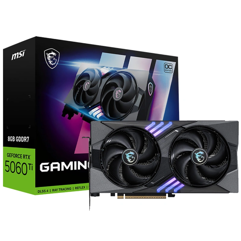 Placa de Vídeo MSI Gaming OC 8GB GeForce RTX5060TI GDDR7 - 912-V536-026 | 7680 x 4320
