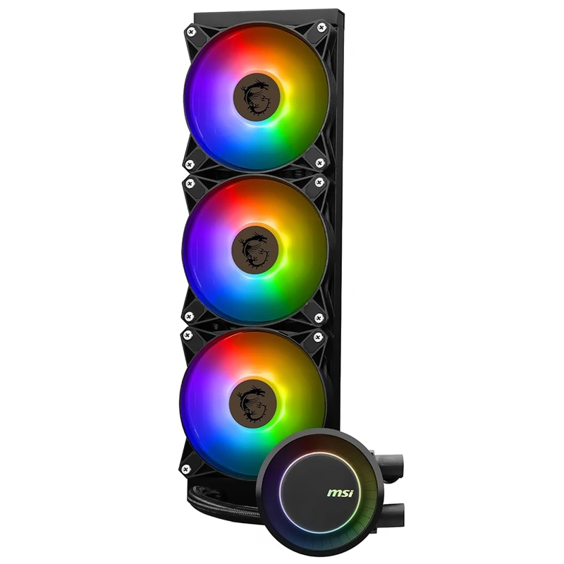 Water Cooler MSI Mag CoreLiquid E360 Intel 1150-1700 AMD TR4-AM4-AM5 ARGB 360MM Preto - Imagem 2