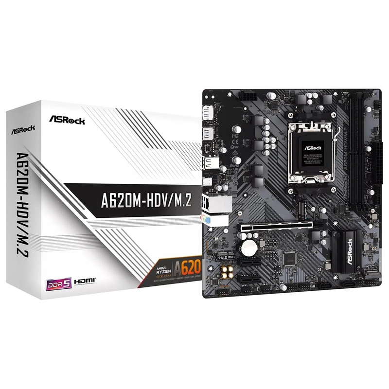 Placa Mãe ASRock A620M-HDVM.2 Socket AM5 DDR5 AMD A620 Micro ATX | A620M-HDV/M.2