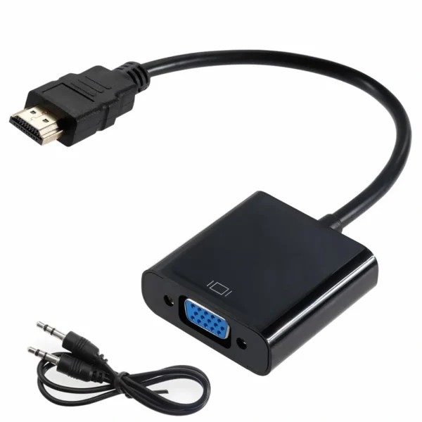 Cabo Adaptador HDMI para VGA Áudio Preto