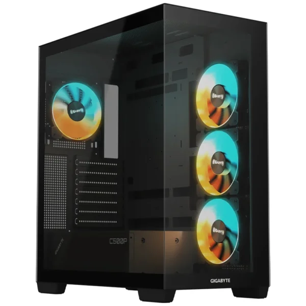 Gabinete Gamer Gigabyte GB-C500P Panoramic Stealth Mid Tower 4 Cooler ARGB - Preto
