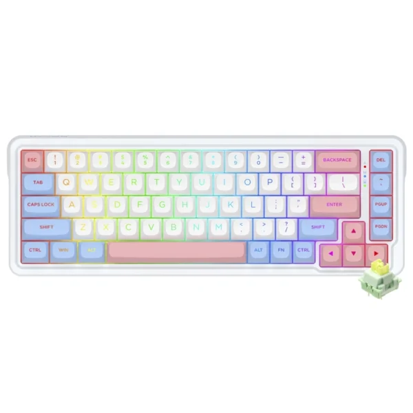 Teclado Gamer Mecânico Redragon K709WBP-RGB-PRO Nova Pro USB RGB Inglês - Branco