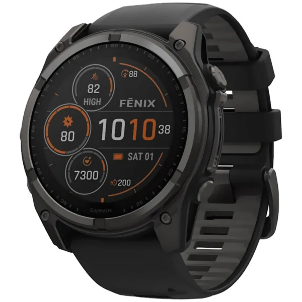 Relógio Garmin Fenix 8 Sapphire Solar - Carbon Cinza (010-02907-10) Fenix 8 Spphire Solar