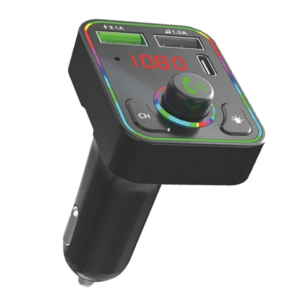 Transmissor Digital para Carro Satellite A-MP41 LED Bluetooth FM TF USB USB-C MP3 - Preto