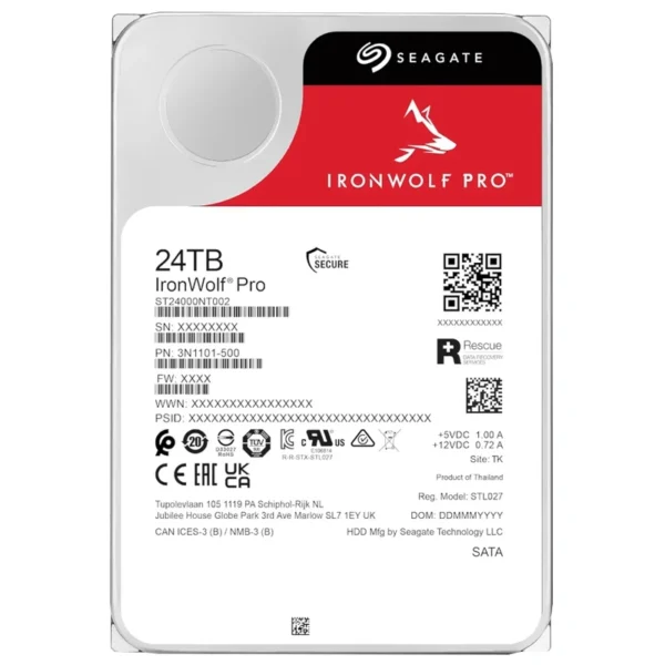 HD Seagate 24TB Iron Wolf Pro 3.5 SATA 3 - 6Gb/s ST24000NT002