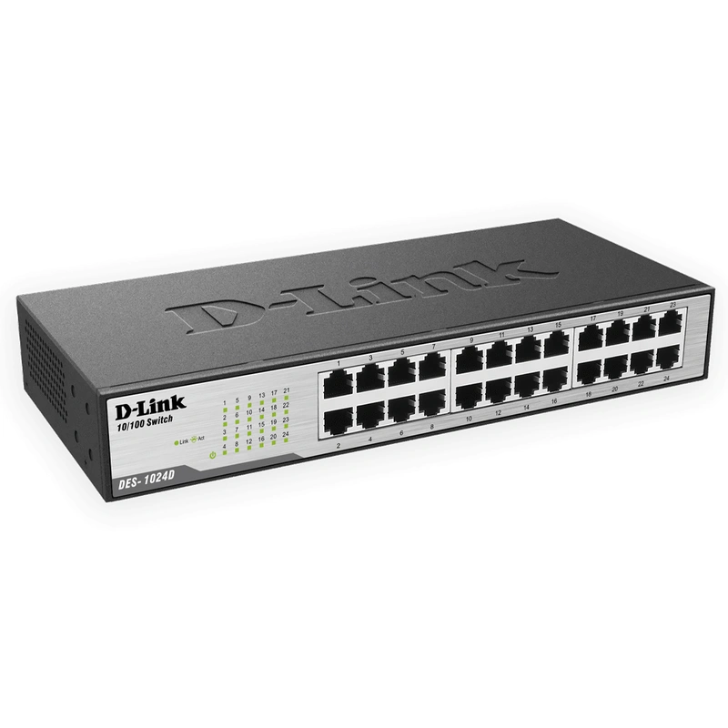 Hub Switch D-Link DES-1024D 24 Portas 10100MBPS | Preto | 24 Portas Fast Ethernet RJ45 - Imagem 2